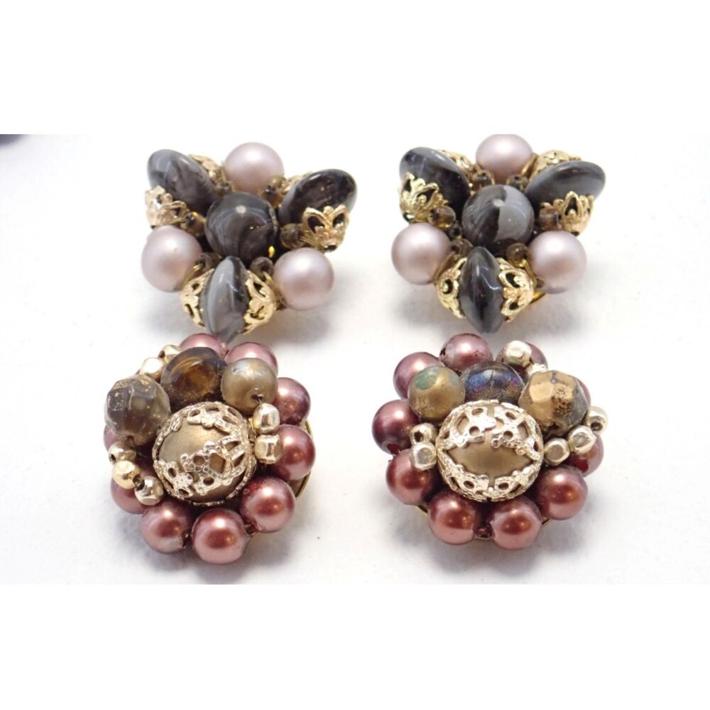 8 Pairs of Vintage Clip-On Earrings Hong Kong, Western Germany, Sarah Coventry - Picture 6 of 9